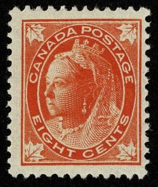 Canada Stamp Scott 72 8c Queen Victoria Maple Leaf Issue 1897 H Og $350