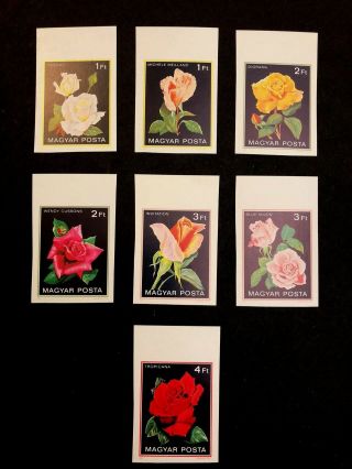 Hungary Scott 2735 - 41 Mnh Imperforate Imperf Imp 1982 Flowers - Roses