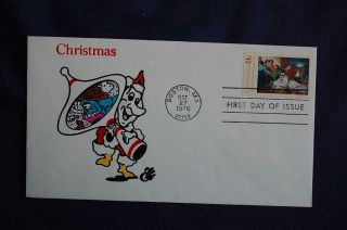 1976 Christmas Madonna & Child 13c Stamp Fdc Eliis Hc Cachet Sc 1701 13028