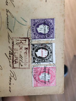 2 1884 & 1885 Portuguese Colonial Mozambique Postal Covers To Lisbon & London 10