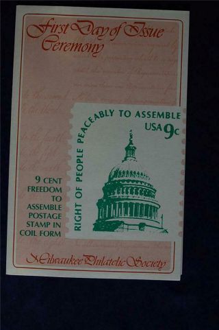 Americana Series Right To Assemble 9c Stamp Fd Ceremony Program Sc 1616 Cp095