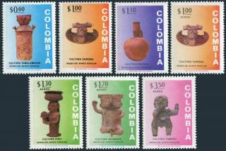 Colombia 814 - 16,  C583 - 86,  Mnh.  Michel 1246 - 1252.  Excavated Ceramic Artifacts,  1973.