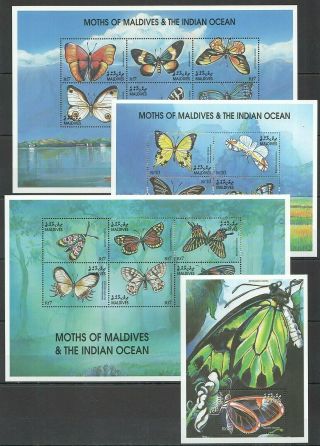 G1176 Maldives Fauna Butterflies Moths Of Maldives & The Indian Ocean 3kb,  Bl Mnh