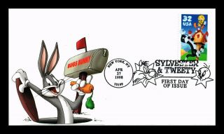 Dr Jim Stamps Us Bugs Bunny Sylvester Tweety First Day Cover Scott 3204a