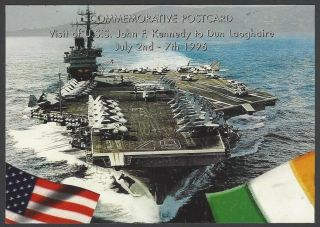 Ireland 1996 Dublin Paquebot Postcard With Posted Aboard Uss John F Kennedy