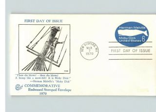 Herman Melville,  Author Of Moby Dick,  Stamped Envelope 1970 First Day Of Issue