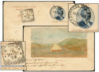 Peru 1900 4¢ Blue Romana Psc Islas De Lobos H&g 52