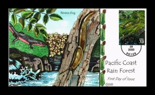 Dr Jim Stamps Us Collins Hand Colored Fdc Banana Slug Rain Forest Scott 3378j