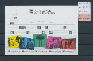 Lk45426 Belgium 2003 Television 50 Years Sheet Imperf Mnh Cv 40 Eur