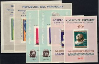 P109830/ Paraguay / M.  S.  / Sc 813a – 821a – 841a Mnh Perf & Imperf 118 E