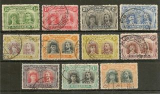 Rhodesia 1910 - 13 Double Heads P14 Vals To 10/ - (11)