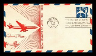 Dr Jim Stamps Us Jennies To Jets Air Mail Fdc Postal Stationery Cover Asda Event
