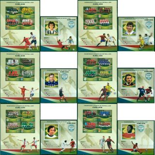 Football Soccer Euro 2016 France Madagascar Mnh Stamp Set Of 12 Sheets