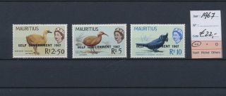 Lk61776 Mauritius 1967 Overprint Birds Fine Lot Mnh Cv 22 Eur