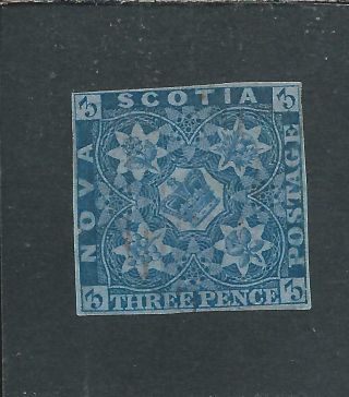 Nova Scotia 1851 - 60 3d Deep Blue Fu Sg 2 Cat £170