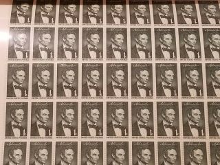 Us Scott 1113 Pane Of 50 Abraham Lincoln Stamps 1 Cent Face Mnh