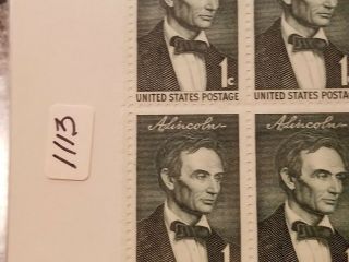 US SCOTT 1113 PANE OF 50 ABRAHAM LINCOLN STAMPS 1 CENT FACE MNH 2