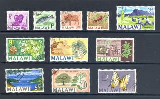 Malawi Sg 252 - 62 1966 Definitive Set Of 11
