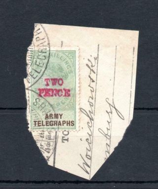 1900 Boer War Provisional 2d On 2/6 Army Telegraphs On Piece