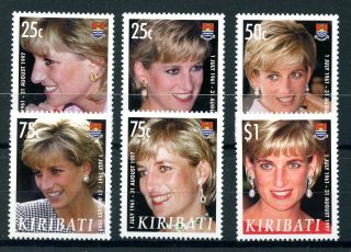 Kiribati 2007 Mnh Princess Diana Of Wales 10th Anniv Death 6v Set Royalty Stamps