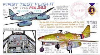 Coverscape Computer Generated 75th 1st Flight Of The Me 262 Event Cover