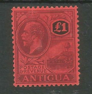 Antigua Sg61 The 1922 Gv £1 Black And Red Fine Cat £275