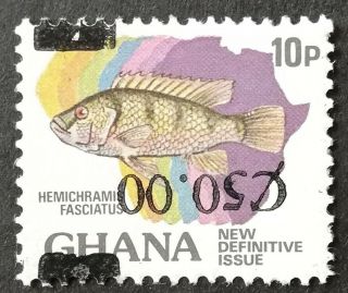 Ghana 1988 Surcharge Inverted M.  N.  H.