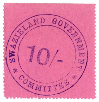 (i.  B - Bob) Swaziland Revenue : Duty Stamp 10/ -