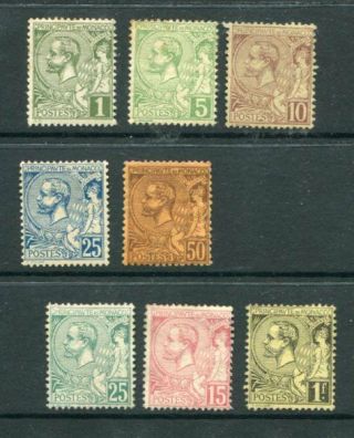 Monaco 1891 - 1921 Prince Albert Lot To 1f 8 Stamps