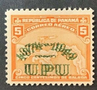 Panama - 1949 75th Anniversary Of Upu,  5c Stamp With Double O/p,  Sg 500b
