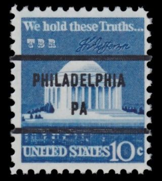 1510a Jefferson Memorial 10c Philadelphia Pa Bureau Precancel 1973 Mnh - Buy Now