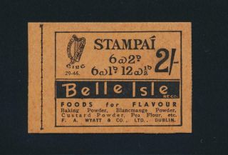 Ireland 1946,  2sh Booklet,  Vf Sg Sb7 Hb6 Cat£750,  (see Below)
