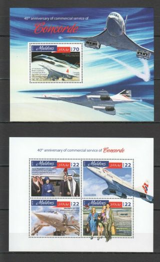 D078 2016 Maldives Transport Aviation Concorde 1kb,  1bl Mnh