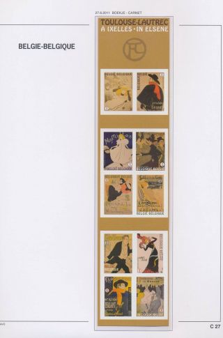 Xb70538 Belgium 2011 Toulouse - Lautrec Art Booklets Mnh Fv 9,  5 Eur