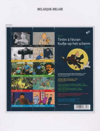 Xb70532 Belgium 2011 Tintin Kuifje Hergé Good Sheet Mnh Fv 9,  5 Eur