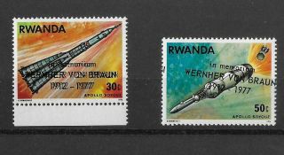 Rwanda,  1977,  Apollo - Soyuz,  Werner Von Braun,  Double,  Shift Overprint,  Mnh,  Not Listed