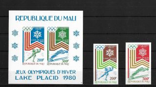 Mali,  1980,  Olympic Games,  Imperf,  Set,  Compl,  Mnh,  Mi 749 - 750,  Bl12