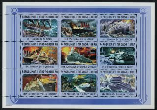 Malagasy 1385 - 6 Mnh Disasters At Sea,  Titanic,  Lusitania,  Andrea Doria
