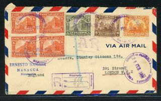 Nicaragua Postal History: Lot 83 1932 Reg Ar Hammer To Stanley Gibbons $$$