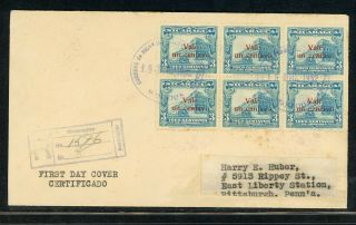 Nicaragua Postal History: Lot 82 1932 Reg Fdc Maxwell 672 1c/3c Schg $$$