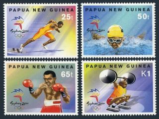 Papua Guinea 992 - 995,  996,  Mnh.  Michel 885 - 888,  Bl.  19.  Olympics Sydney - 2000.