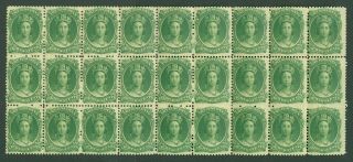 Sg 14 Nova Scotia 1860 - 63.  8½ Cent,  Deep Green.  Fine Unmounted Block Of 30