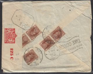 Kuwait 1942 Censor Cover Frnk With India Gvi 1/2as X 5 From Pursian Gulf/kuwait.