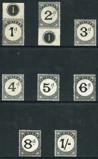 Trinidad Sgd18/25 1923 - 45 1d.  To 1/ - Set Of 8 Post Dues M/mint