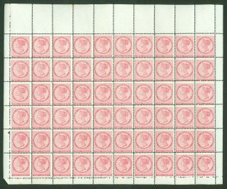 Sg 28 Prince Edward Islands.  1870.  2d Rose - Pink.  A Complete Sheet Of 60 With.