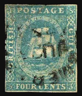 1853 British Guiana 10 Seal Of The Colony - - Vf - Cv$850.  00 (esp 3002)