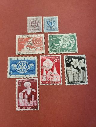 1954 Belgium Surcharged Postal Stamps Sc 477 - 494 (8) 3sets Mh&used
