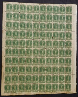 Sg 15 Nova Scotia 1860 - 63.  8½d Yellow - Green On Yellowish Paper,  Perf 14.