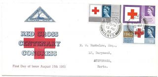 Red Cross Centenary 1963 Scarce Hitchin Herts Cds North Herts Stamp Club Cover.