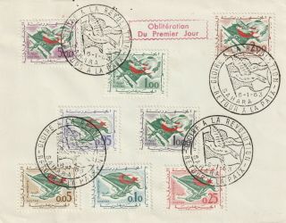 1963 Algeria Fdc Cover Return Of Peace (all Stamp On One Cover)